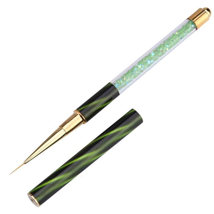Cat Eye Pen Barrel Painted Pen With Diamond Light Therapy Nail Tool Light Therapy Pen, 1# Red Stripes (Flat Head), 2# Purple Stripes (Gradient), 3# White Stripes (Round Head), 4# Dark Blue Stripes (Oblique Head), 5# Dark Green Stripes (Short Cable)    ...