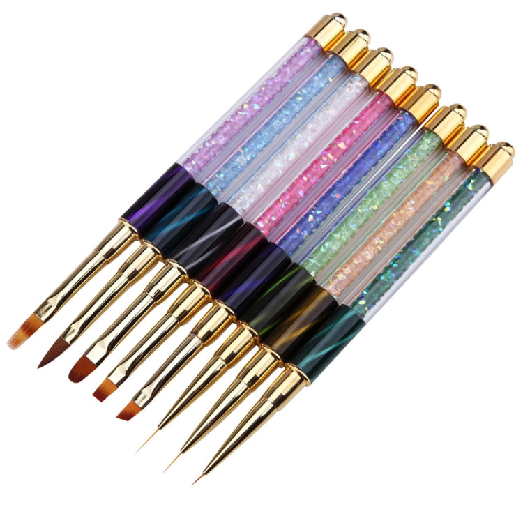 Cat Eye Pen Barrel Painted Pen With Diamond Light Therapy Nail Tool Light Therapy Pen, 1# Red Stripes (Flat Head), 2# Purple Stripes (Gradient), 3# White Stripes (Round Head), 4# Dark Blue Stripes (Oblique Head), 5# Dark Green Stripes (Short Cable)    ...