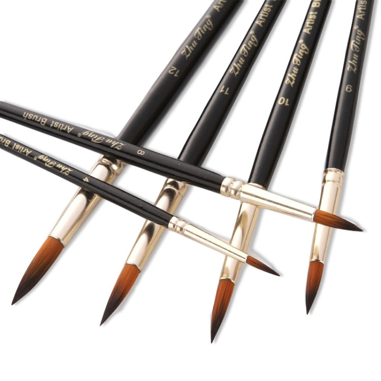 ZHU TING 12 PCS / Set Nylon Hair Watercolor Pen Children Painted Gouache Brush, Nylon Hair Watercolor Pen
