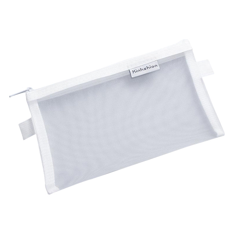 Nylon Simple Transparent Mesh Pencil Case Office School Supplies, Big Black, Big White, Big Grey, Small Black, Small White, Small Grey