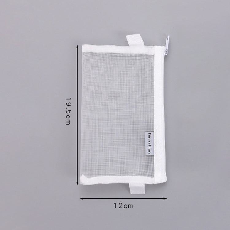 Nylon Simple Transparent Mesh Pencil Case Office School Supplies, Big Black, Big White, Big Grey, Small Black, Small White, Small Grey