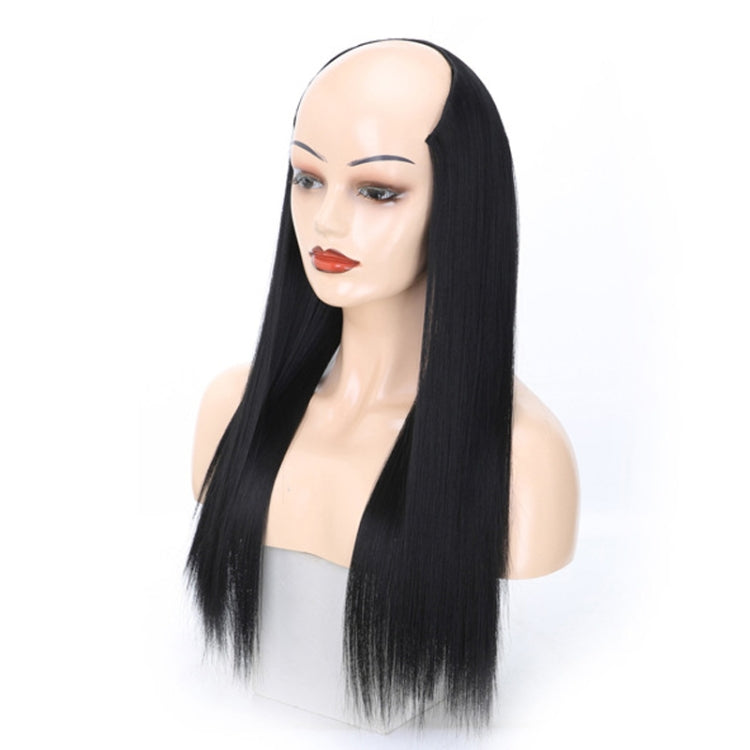 Wig Half Headgear Long Straight Hair U-Shaped Wig Headgear, 1.US-1B# Black, 2.US-1BT0906 #, 3. Black Gradient Sapphire Blue, 4.US-2# Natural Black, 5.US-4# Brown Black, 6.US-4H27#, 7.US-4M30# Linen, 8.US-4M33# Chestnut Color, 9.US-8#, 10.US-8H613#     ...