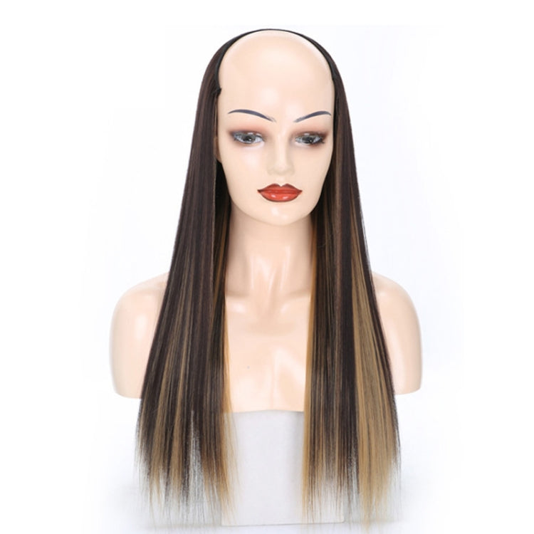 Wig Half Headgear Long Straight Hair U-Shaped Wig Headgear, 1.US-1B# Black, 2.US-1BT0906 #, 3. Black Gradient Sapphire Blue, 4.US-2# Natural Black, 5.US-4# Brown Black, 6.US-4H27#, 7.US-4M30# Linen, 8.US-4M33# Chestnut Color, 9.US-8#, 10.US-8H613#     ...