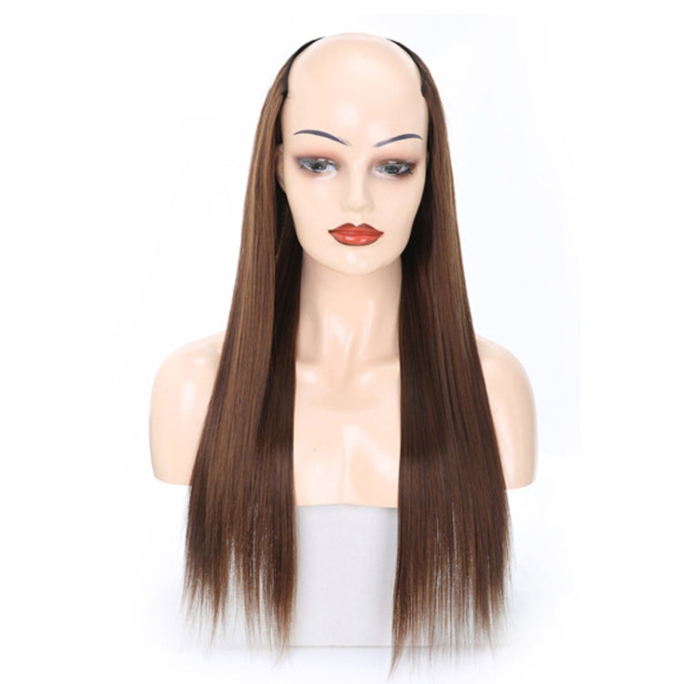 Wig Half Headgear Long Straight Hair U-Shaped Wig Headgear, 1.US-1B# Black, 2.US-1BT0906 #, 3. Black Gradient Sapphire Blue, 4.US-2# Natural Black, 5.US-4# Brown Black, 6.US-4H27#, 7.US-4M30# Linen, 8.US-4M33# Chestnut Color, 9.US-8#, 10.US-8H613#     ...