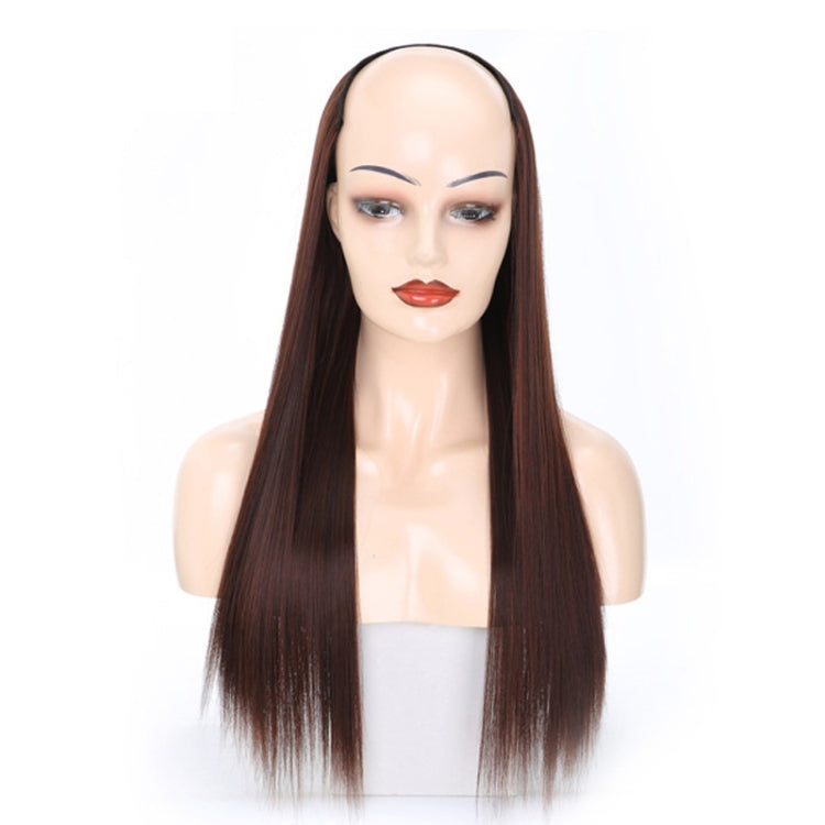 Wig Half Headgear Long Straight Hair U-Shaped Wig Headgear, 1.US-1B# Black, 2.US-1BT0906 #, 3. Black Gradient Sapphire Blue, 4.US-2# Natural Black, 5.US-4# Brown Black, 6.US-4H27#, 7.US-4M30# Linen, 8.US-4M33# Chestnut Color, 9.US-8#, 10.US-8H613#     ...