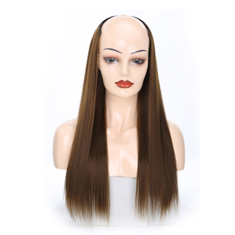 Wig Half Headgear Long Straight Hair U-Shaped Wig Headgear, 1.US-1B# Black, 2.US-1BT0906 #, 3. Black Gradient Sapphire Blue, 4.US-2# Natural Black, 5.US-4# Brown Black, 6.US-4H27#, 7.US-4M30# Linen, 8.US-4M33# Chestnut Color, 9.US-8#, 10.US-8H613#     ...