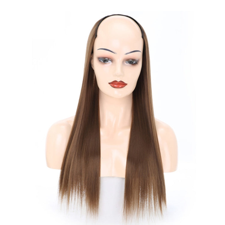 Wig Half Headgear Long Straight Hair U-Shaped Wig Headgear, 1.US-1B# Black, 2.US-1BT0906 #, 3. Black Gradient Sapphire Blue, 4.US-2# Natural Black, 5.US-4# Brown Black, 6.US-4H27#, 7.US-4M30# Linen, 8.US-4M33# Chestnut Color, 9.US-8#, 10.US-8H613#     ...