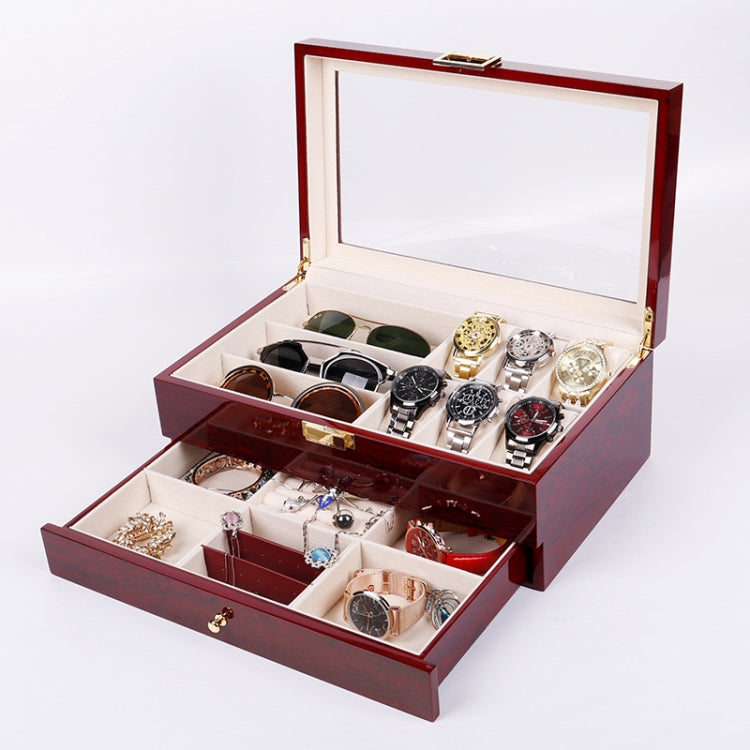 Wooden Baking Paint Watch Box Jewelry Storage Display Box, 2-bit Spray Paint, 3-bit Spray Paint, 5-bit Paint, 6-bit Paint, 10-bit Paint, 12-bit Paint, 20-bit Paint, 6+3 Double-layer Paint, 24-bit Paint, 06 Black + Rice Matte, 10-bit Black + Rice Matte ...