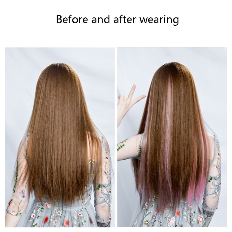 5 PCS Color Highlighting Hair Extension Piece One-Piece Invisible Seamless Hair Extension Piece, Smoky Blue, White Tea Ash, Space Gray, Pencil Gray, Aoki Ash, Flax Gold, Fog White Copper, Aurora Violet, Thin Plum Purple, Thin Rattan, Cherry Pink       ...