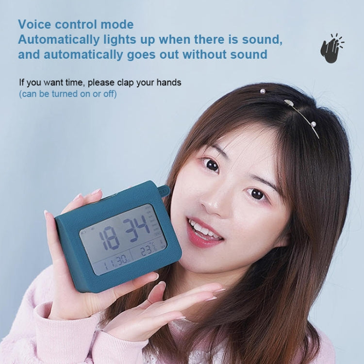 ZKLiLi Lazy Snooze Applet Alarm Clock Bedside Bluetooth Multifunctional Silent Digital Alarm Clock, Blue, Pink, Gray