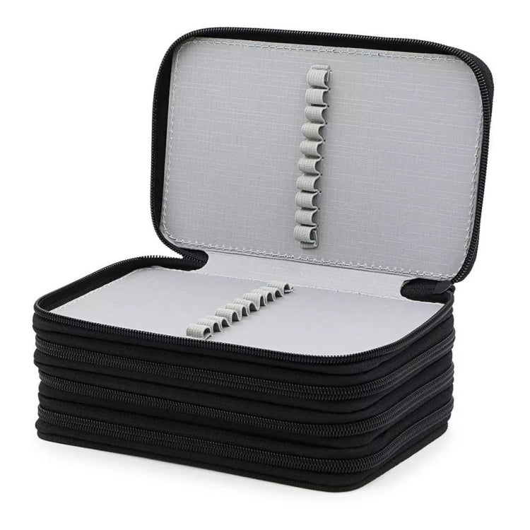 Solid Color Square Four-Layer Pencil Case Sketch Colorful Pencil Case With 72 Holes, Four-Layer
