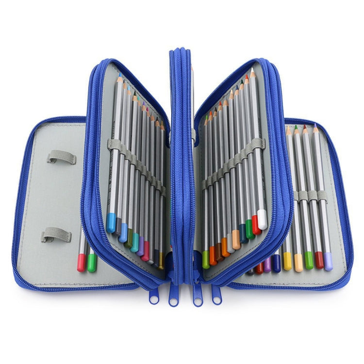 Solid Color Square Four-Layer Pencil Case Sketch Colorful Pencil Case With 72 Holes, Four-Layer