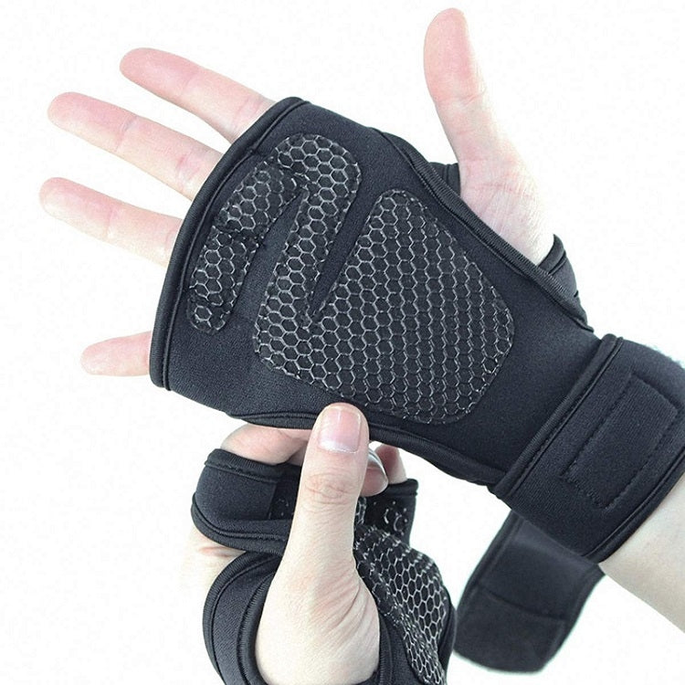 Half-Finger Sports Gloves Non-Slip Silicone Fitness Equipment Gloves Sports Compression Wristbands, S（Black）, M（Black）, L （Black）, XL （Black）