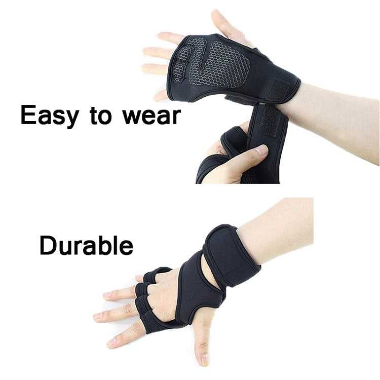 Half-Finger Sports Gloves Non-Slip Silicone Fitness Equipment Gloves Sports Compression Wristbands, S（Black）, M（Black）, L （Black）, XL （Black）