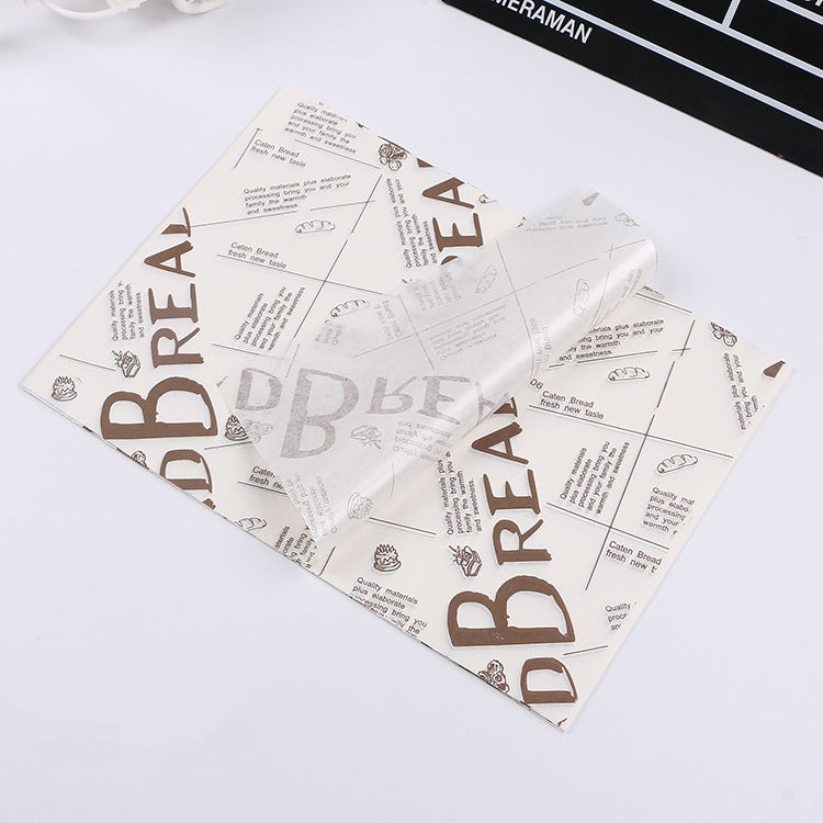 100 Sheets / Pack Cake Greaseproof Paper Baking Packaging Plate Paper Hamburger Paper, Colour: Classical Newspaper, Classical Newspaper, Color Pastry, Orange Tower, White English, Coffee English, Wheat English, Pure White, Thick Kraft Paper, Gray Tower...