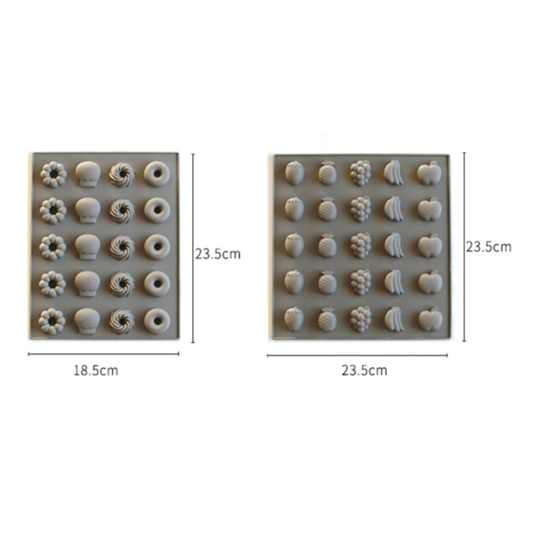 Silicone Cake Mold 25 Grid Fudge Hard Candy Silicone Biscuit Mold, Fruit, Donuts