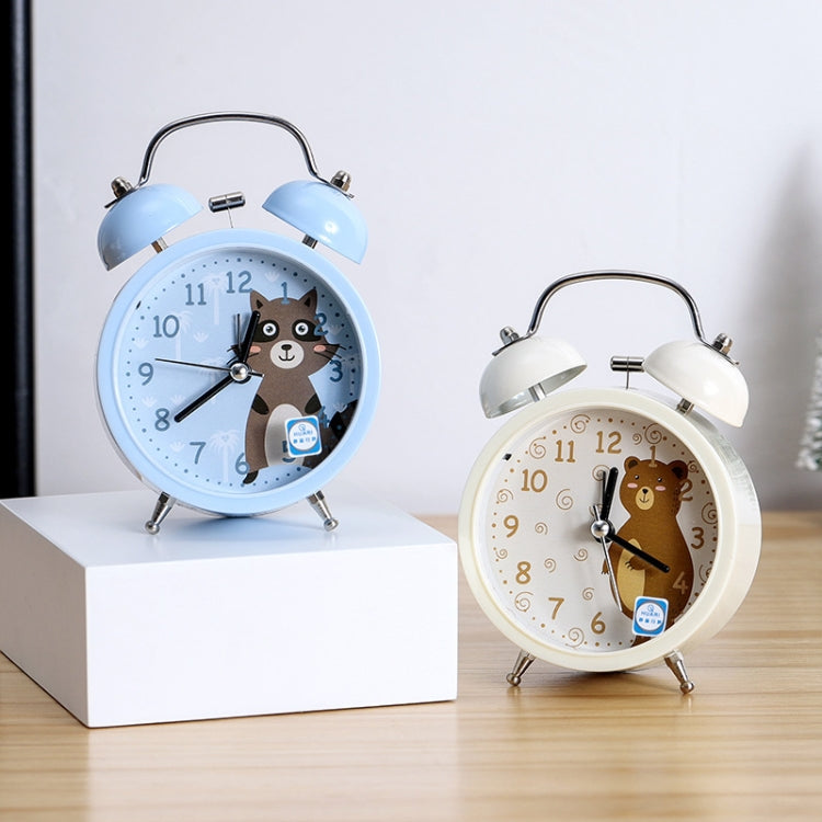 Cartoon Alarm Clock Ringing At The Bedside Of Students Metal Alarm Clock With Night Light, Color Random Deilvery, Cartoon Alarm Clock