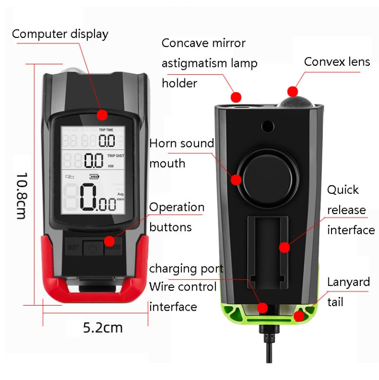 3 In 1 Wireless Bicycle Code Meter Lamp Strong Light Front Light, Red, Green, Blue, Black, Upgrade Floating (Red), Upgrade Floating (Green), Upgrade Floating (Blue), Upgrade Floating (Black), Red Upgrade Floating + Tail Light                           ...