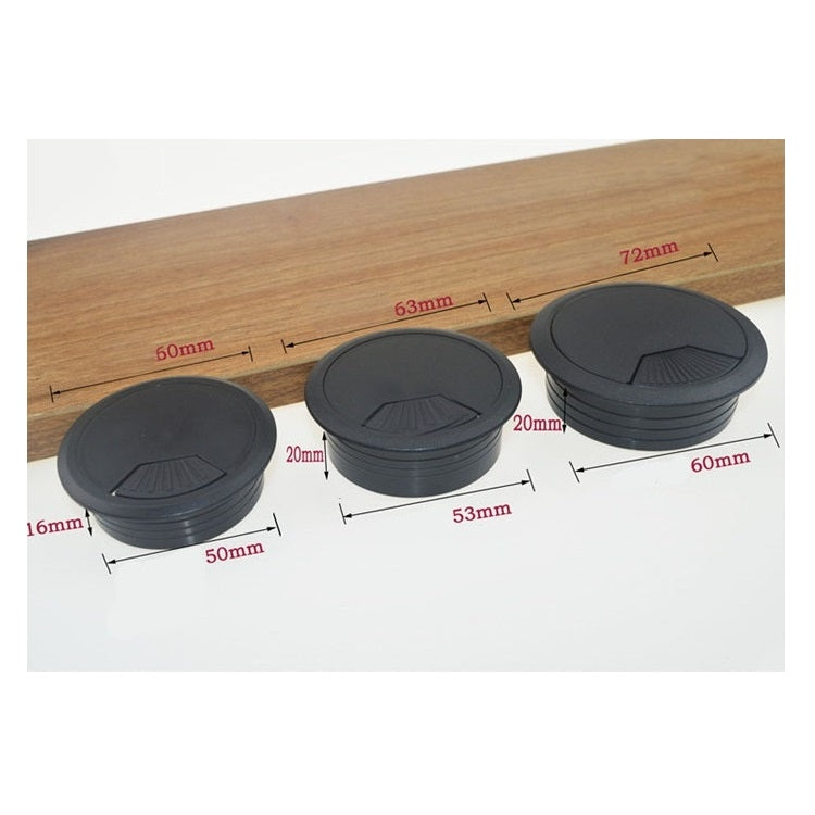 ABS Plastic Round Cable Box Computer Desk Cable Hole Cover, Specification: 80mm (White), 50mm (Black), 50mm (White), 53mm (Black), 53mm (White), 60mm (White), 60mm (Black), 80mm (Black), 80mm (White)