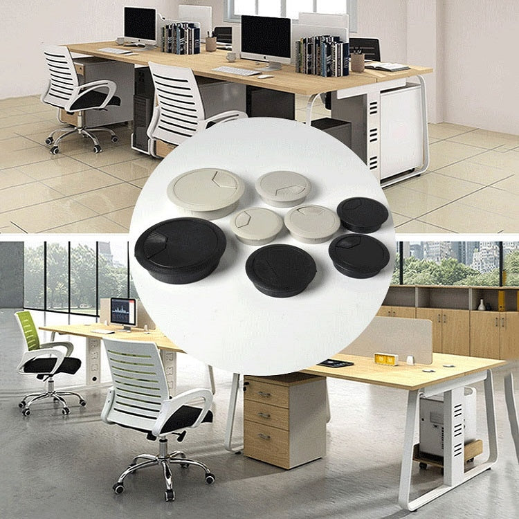 ABS Plastic Round Cable Box Computer Desk Cable Hole Cover, Specification: 80mm (White), 50mm (Black), 50mm (White), 53mm (Black), 53mm (White), 60mm (White), 60mm (Black), 80mm (Black), 80mm (White)