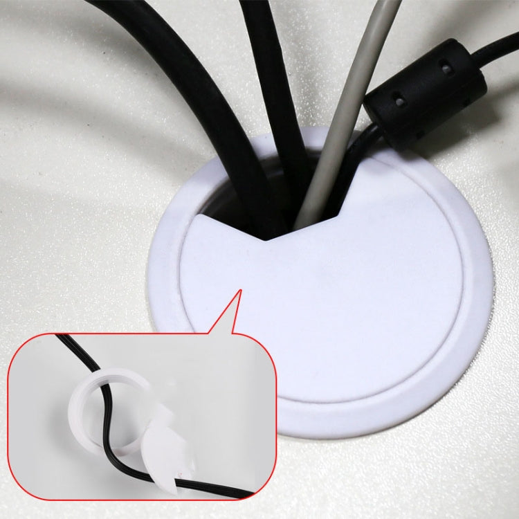 ABS Plastic Round Cable Box Computer Desk Cable Hole Cover, Specification: 80mm (White), 50mm (Black), 50mm (White), 53mm (Black), 53mm (White), 60mm (White), 60mm (Black), 80mm (Black), 80mm (White)