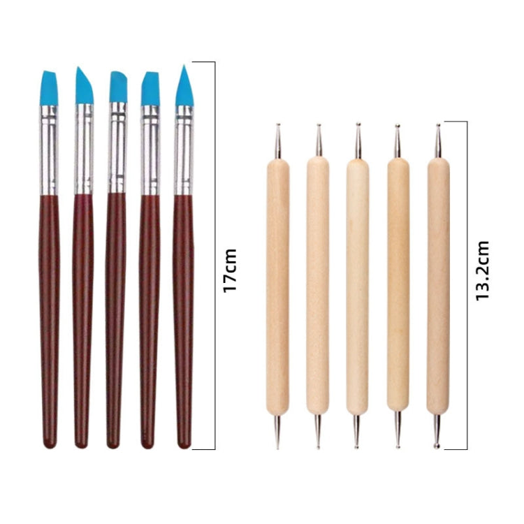 23 In 1 Wooden Clay Plastic Pottery Clay Tool Set Multifunctional Carving Combo Set, Pottery Clay Tool Set