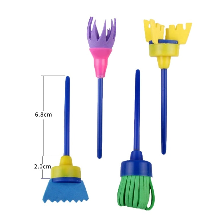 54 In 1 Painting Tool Brush Painting Clothes Sponge Brush Set For Children, Black Brush, Blue Brush, Rose Red Brush