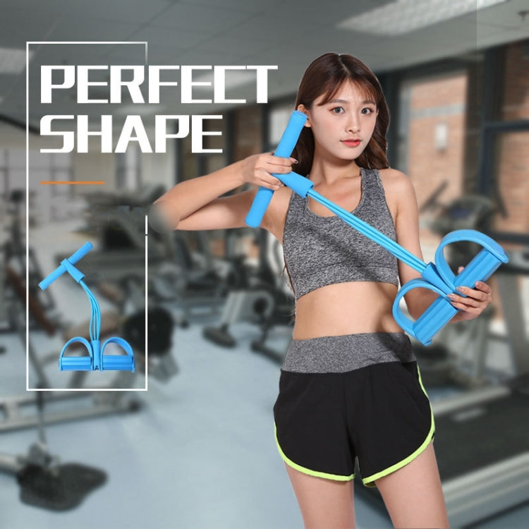 Multifunctional Four-Tube Pedal Puller Pedal Elastic Rope Sit-Ups Aid Abdomen Fitness Equipment, Green, Purple, Blue, Red, Yellow
