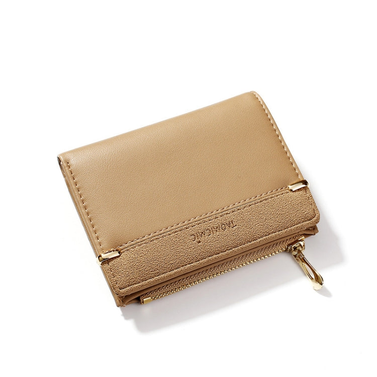 928010 Frosted All-Match Coin Purse Multi-Card Buckle Short Zipper Women Wallet, Gray, Pink, Blue, Milk Tea Color, Black