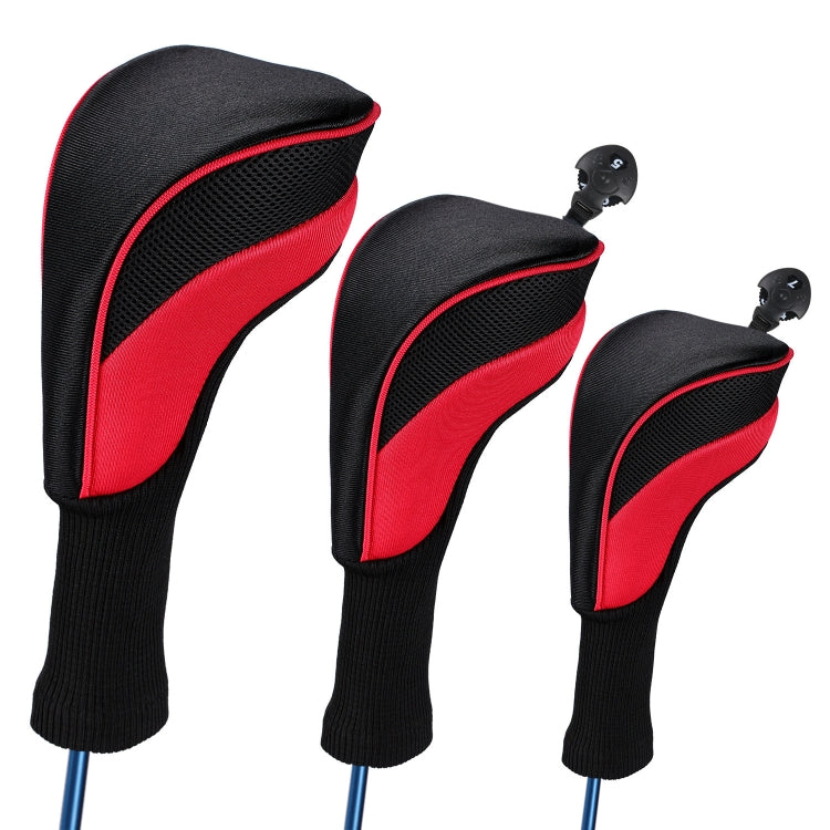 3 In 1 No.1 / No.3 / No.5 Clubs Protective Cover Golf Club Head Cover, HD-014 3 in 1 Red, HD-014 3 in 1 Blue, HD-014 3 in 1 Black