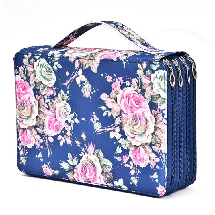 200 Hole Art Painting Pen Storage Bag Large-Capacity Crocodile Pattern PU Pencil Bag, Black, Purple, Brown, Sapphire, Gray, Khaki Rose, Blue Rose, Green Rose, Pink Rose, Rose Red, Lake Blue