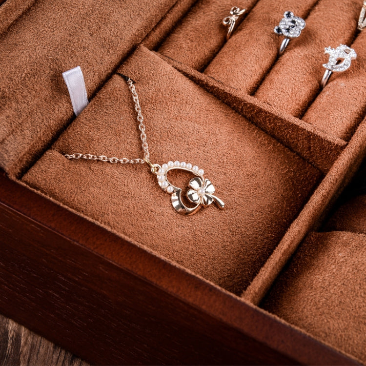 Wooden Watch Storage Box Jewelry Double-Layer Storage Display Box With Lock, Wooden