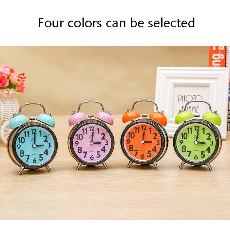 A32 Double Bell Alarm Clock Student Bedside Belt Alarm, Pink, Orange, Light Blue, Light Green