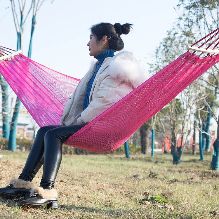 Bending Ice Silk Mesh Hammock Outdoor Hanging Bed Camping  Anti-Sidewall Hammock Swing, Size: 190x130 cm, (Green), 190x130cm(Red), (Pink), (Purple)