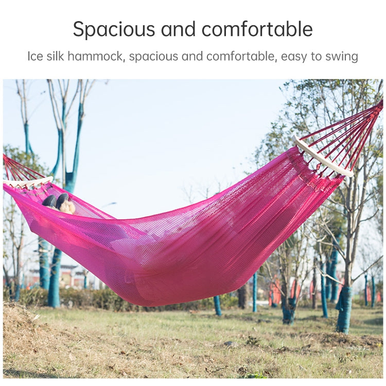 Bending Ice Silk Mesh Hammock Outdoor Hanging Bed Camping  Anti-Sidewall Hammock Swing, Size: 190x130 cm, (Green), 190x130cm(Red), (Pink), (Purple)