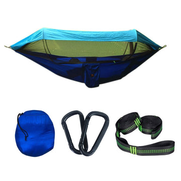 Parachute Cloth Anti-Mosquito Sunshade With Mosquito Net Hammock Outdoor Single Double Swing Off The Ground Aerial Tent, 270x140cm (Blue / Light Blue), 270 x 140cm (Pink Blue)