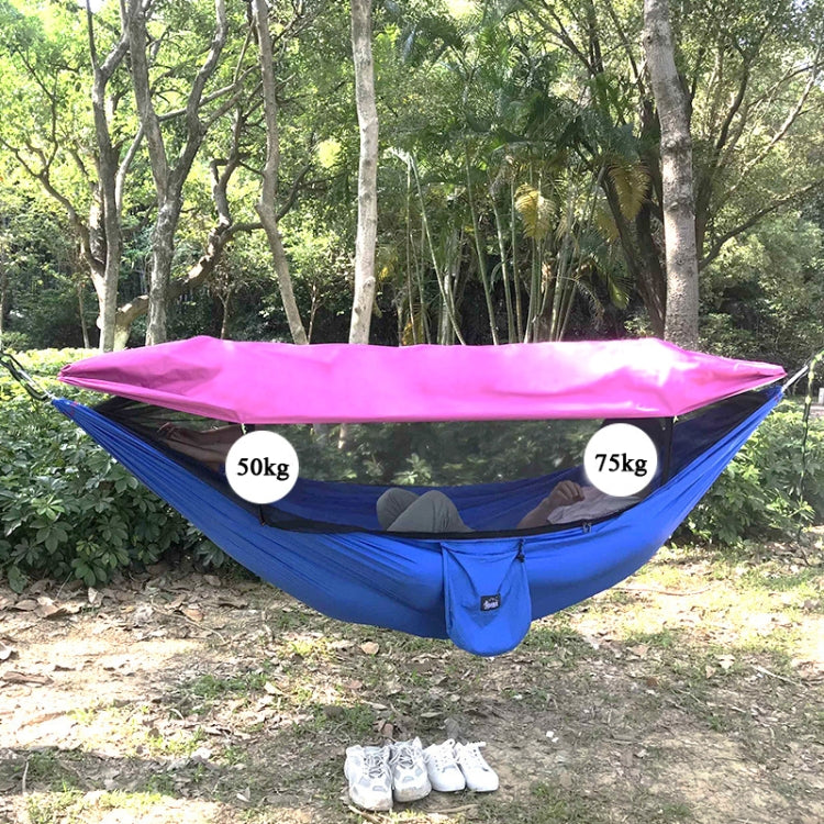 Parachute Cloth Anti-Mosquito Sunshade With Mosquito Net Hammock Outdoor Single Double Swing Off The Ground Aerial Tent, 270x140cm (Blue / Light Blue), 270 x 140cm (Pink Blue)