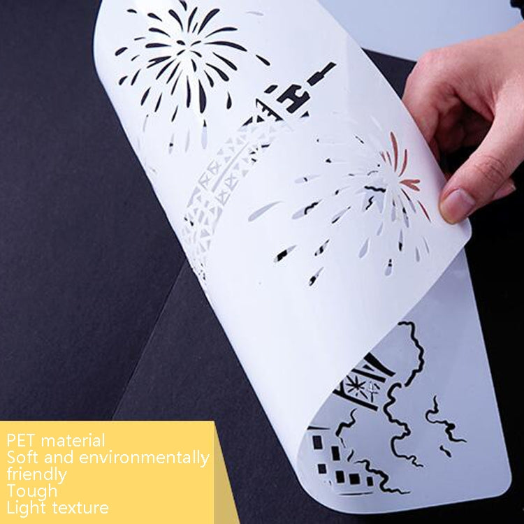 Painting Template Theme City A4 Label Template, Tower System (5pcs / Set), Sailing Line(5pcs / Set), 1 Paris Tower, 2 London Bridge, 3 Pisa Tower, 4 Big Ben, 5 Taj Mahal, 6 White House, 7 Castle, 8 Five-storied Pagoda, 9 Sydney, 10 Sailing Hotel