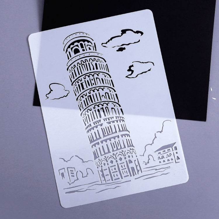 Painting Template Theme City A4 Label Template, Tower System (5pcs / Set), Sailing Line(5pcs / Set), 1 Paris Tower, 2 London Bridge, 3 Pisa Tower, 4 Big Ben, 5 Taj Mahal, 6 White House, 7 Castle, 8 Five-storied Pagoda, 9 Sydney, 10 Sailing Hotel
