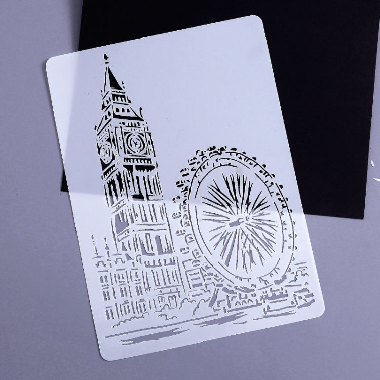 Painting Template Theme City A4 Label Template, Tower System (5pcs / Set), Sailing Line(5pcs / Set), 1 Paris Tower, 2 London Bridge, 3 Pisa Tower, 4 Big Ben, 5 Taj Mahal, 6 White House, 7 Castle, 8 Five-storied Pagoda, 9 Sydney, 10 Sailing Hotel