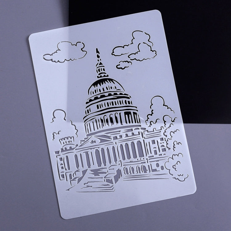 Painting Template Theme City A4 Label Template, Tower System (5pcs / Set), Sailing Line(5pcs / Set), 1 Paris Tower, 2 London Bridge, 3 Pisa Tower, 4 Big Ben, 5 Taj Mahal, 6 White House, 7 Castle, 8 Five-storied Pagoda, 9 Sydney, 10 Sailing Hotel