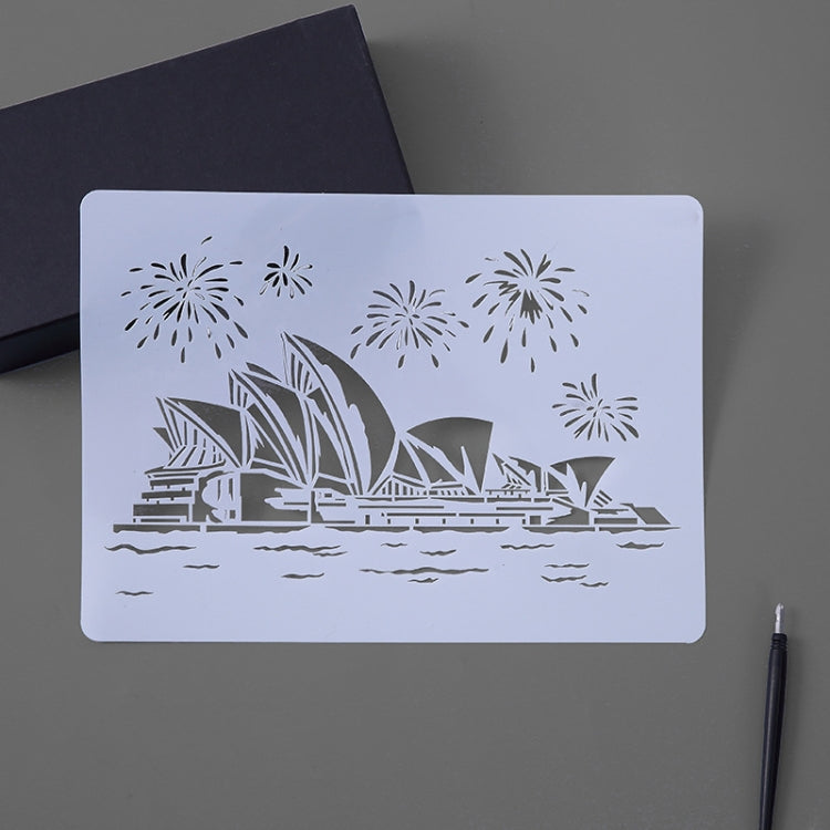 Painting Template Theme City A4 Label Template, Tower System (5pcs / Set), Sailing Line(5pcs / Set), 1 Paris Tower, 2 London Bridge, 3 Pisa Tower, 4 Big Ben, 5 Taj Mahal, 6 White House, 7 Castle, 8 Five-storied Pagoda, 9 Sydney, 10 Sailing Hotel