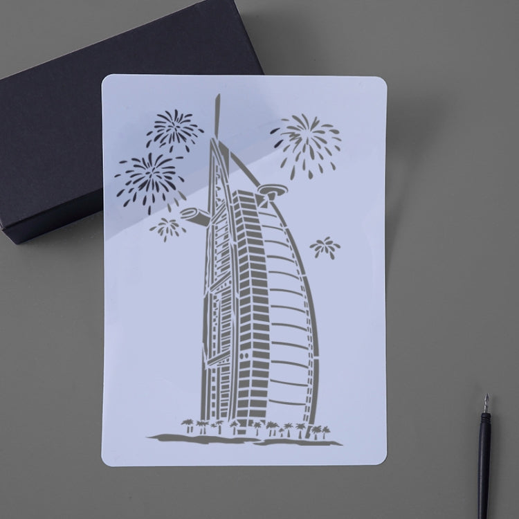 Painting Template Theme City A4 Label Template, Tower System (5pcs / Set), Sailing Line(5pcs / Set), 1 Paris Tower, 2 London Bridge, 3 Pisa Tower, 4 Big Ben, 5 Taj Mahal, 6 White House, 7 Castle, 8 Five-storied Pagoda, 9 Sydney, 10 Sailing Hotel