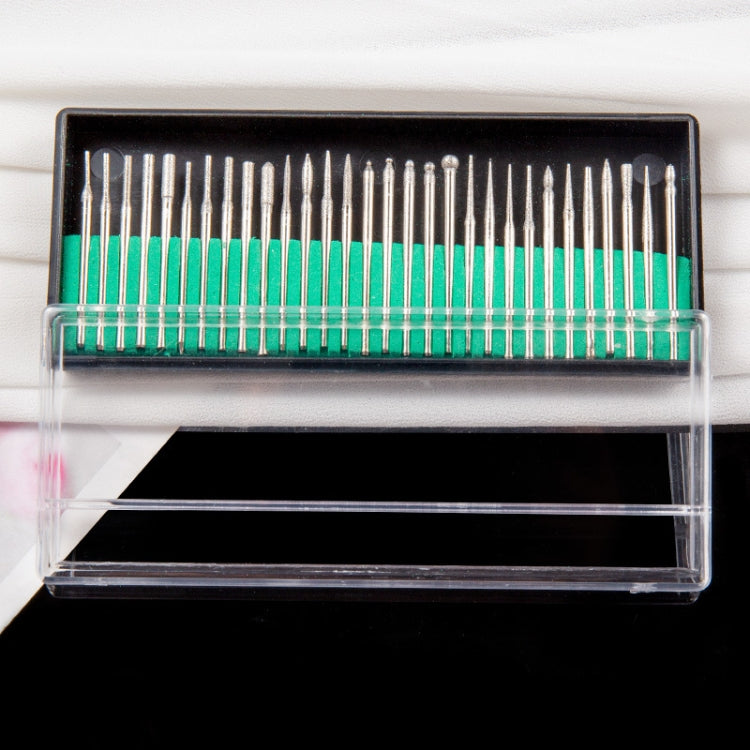 30 Sticks Diamond Nail Polish Heads Set Crystal Phototherapy And Grinding Machine Accessories Tools