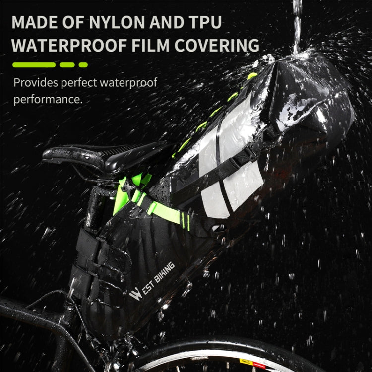 West Biking Bicycle Bag Full Waterproof Reflective Tail Bag Long-Distance Capacity Rear Seat Bag, 10L, 17L
