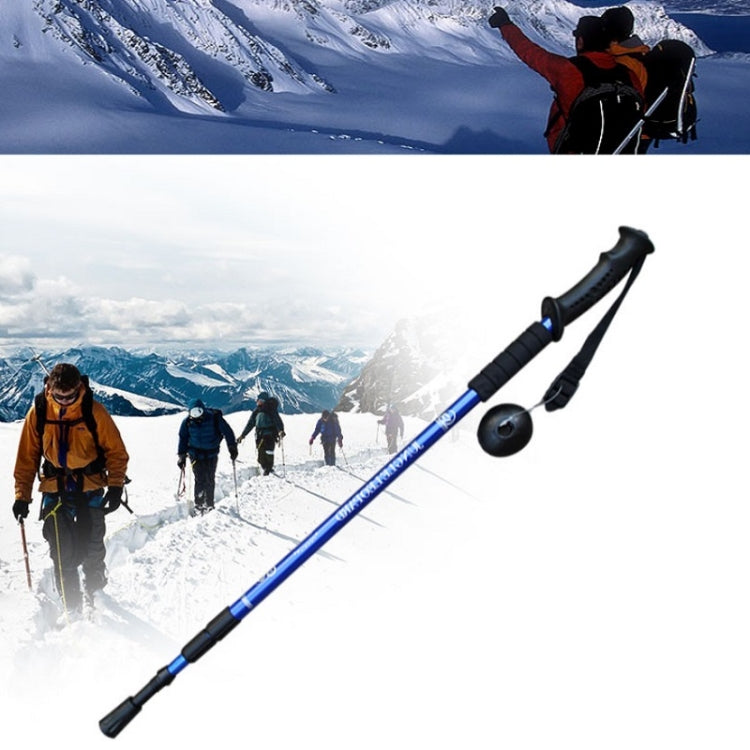 JUNGLELEOPARD 3-Section Straight Handle Aluminum Trekking Pole Multifunctional Walking Hand Crutches, Black#66-135cm, Silver White#66-135cm, Red#66-135cm, Blue#66-135cm