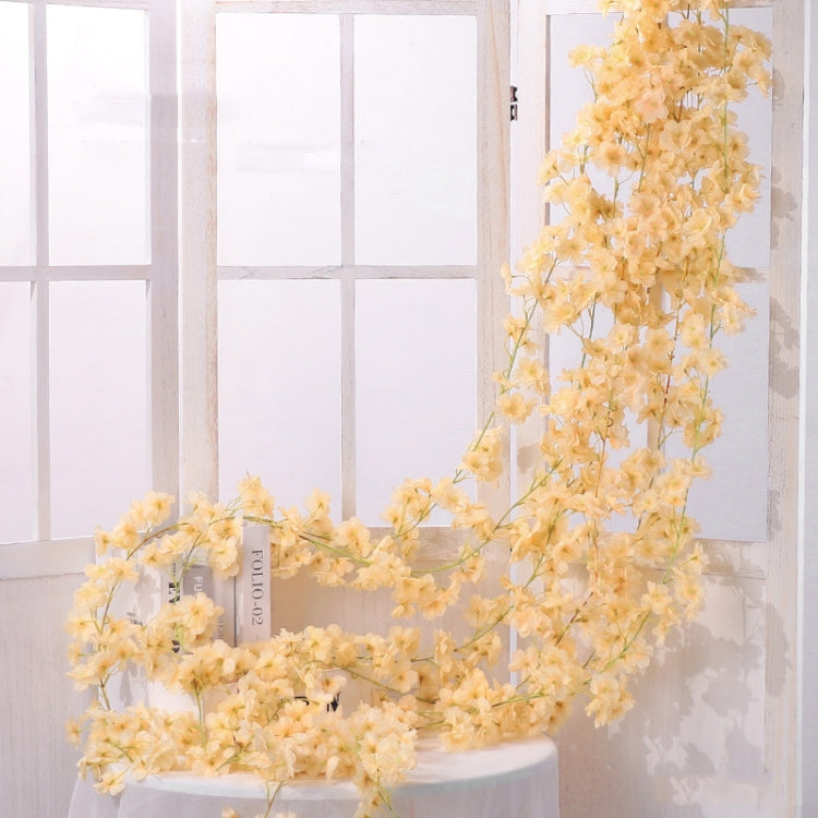 Simulation Sakura Rattan Plastic Decorative Flower Vine, Colour: 135 Flowers Deep Pink, 135 Flowers Champagne, 135 Flowers Light Pink, 135 Flowers Deep Pink, 135 Flowers White