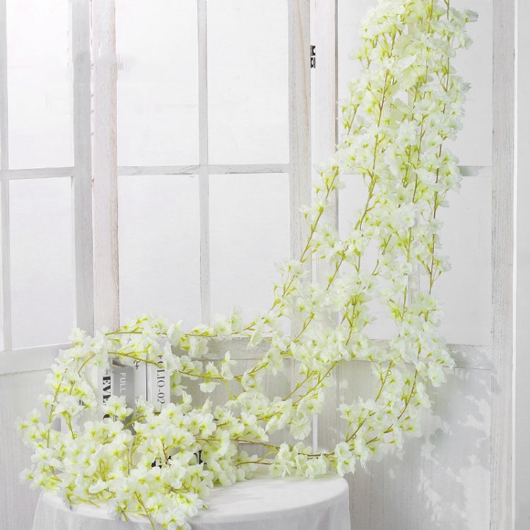 Simulation Sakura Rattan Plastic Decorative Flower Vine, Colour: 135 Flowers Deep Pink, 135 Flowers Champagne, 135 Flowers Light Pink, 135 Flowers Deep Pink, 135 Flowers White
