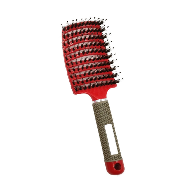 Retro Boar Bristles Hairdressing Big Curved Comb Curly Hair Massage Comb, Black, Red, Pink
