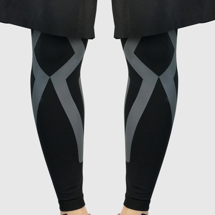 1pair  Sports Knee Pads Compression Elastic Protective Thigh And Calve Cover, M (Black / Gray), L  (Black / Gray), XL  (Black / Gray), M (Black / Green), L (Black / Green), XL (Black / Green), M (Black / Red), L (Black / Red), XL (Black / Red)         ...